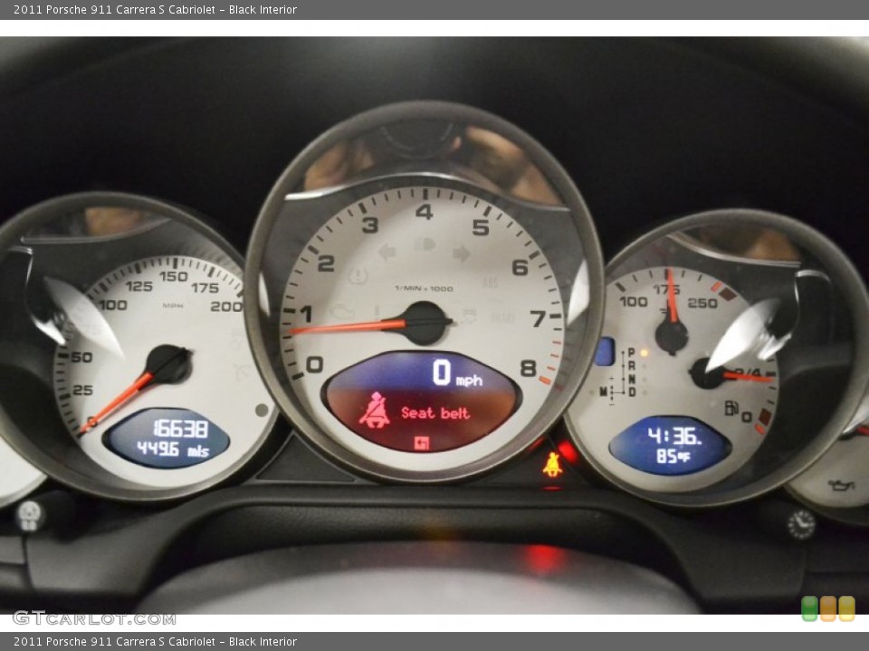 Black Interior Gauges for the 2011 Porsche 911 Carrera S Cabriolet #70159008