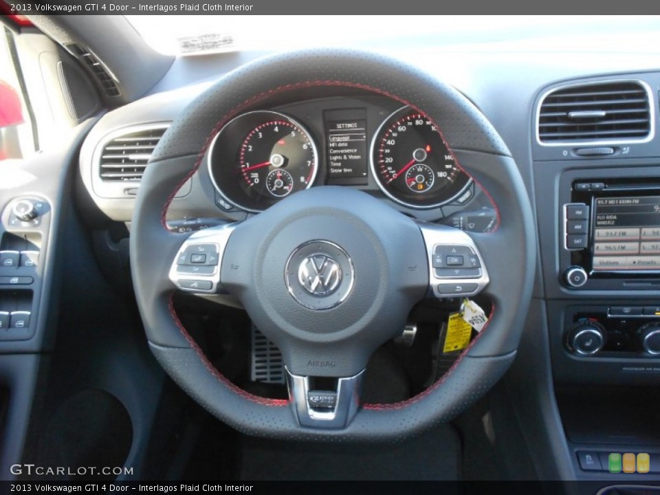 Interlagos Plaid Cloth Interior Steering Wheel for the 2013 Volkswagen GTI 4 Door #70160606