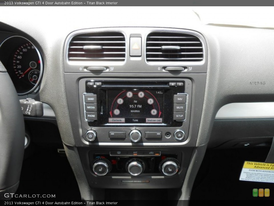 Titan Black Interior Controls for the 2013 Volkswagen GTI 4 Door Autobahn Edition #70161266