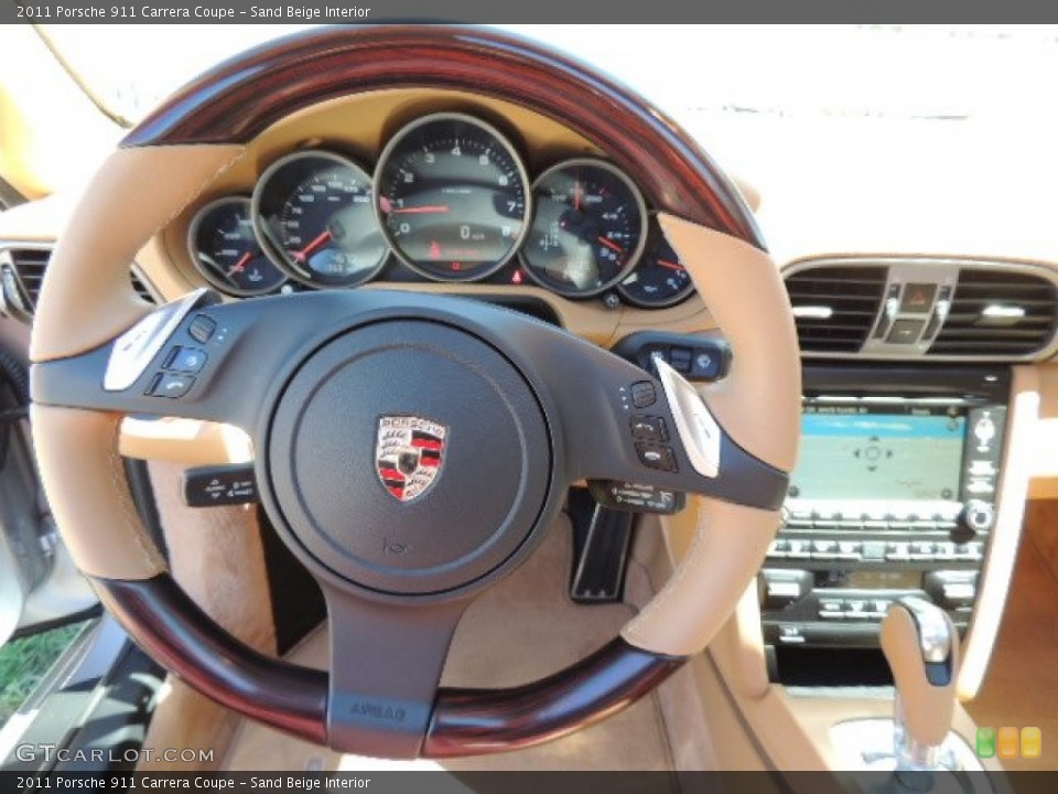 Sand Beige Interior Steering Wheel for the 2011 Porsche 911 Carrera Coupe #70178015