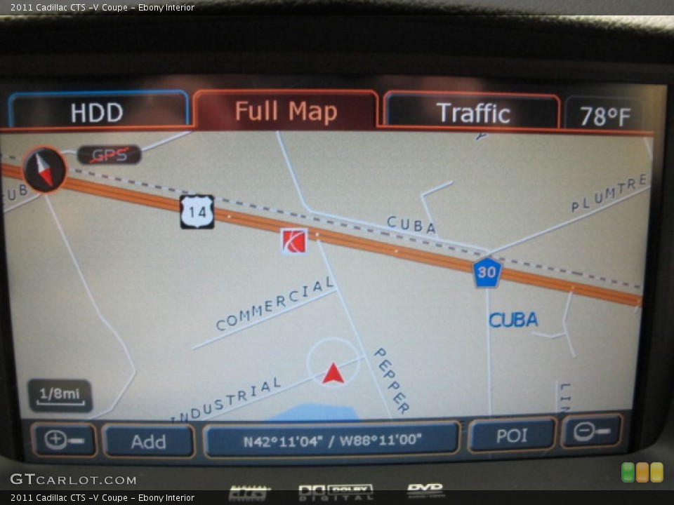 Ebony Interior Navigation for the 2011 Cadillac CTS -V Coupe #70180568