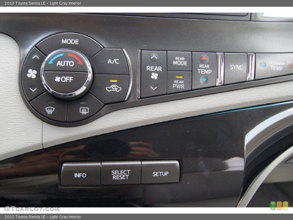 Light Gray Interior Controls for the 2013 Toyota Sienna LE #70181966