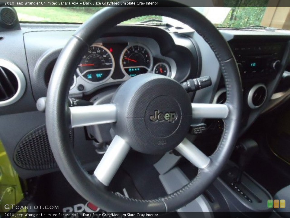 Dark Slate Gray/Medium Slate Gray Interior Steering Wheel for the 2010 Jeep Wrangler Unlimited Sahara 4x4 #70183892