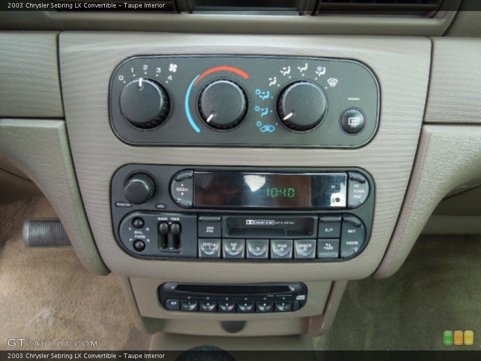 Taupe Interior Controls for the 2003 Chrysler Sebring LX Convertible #70191170