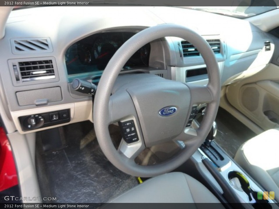 Medium Light Stone Interior Steering Wheel for the 2012 Ford Fusion SE #70193240