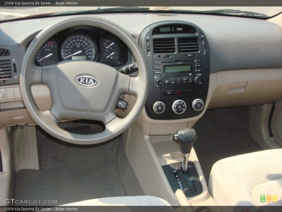 Beige Interior Dashboard for the 2009 Kia Spectra EX Sedan #70200628