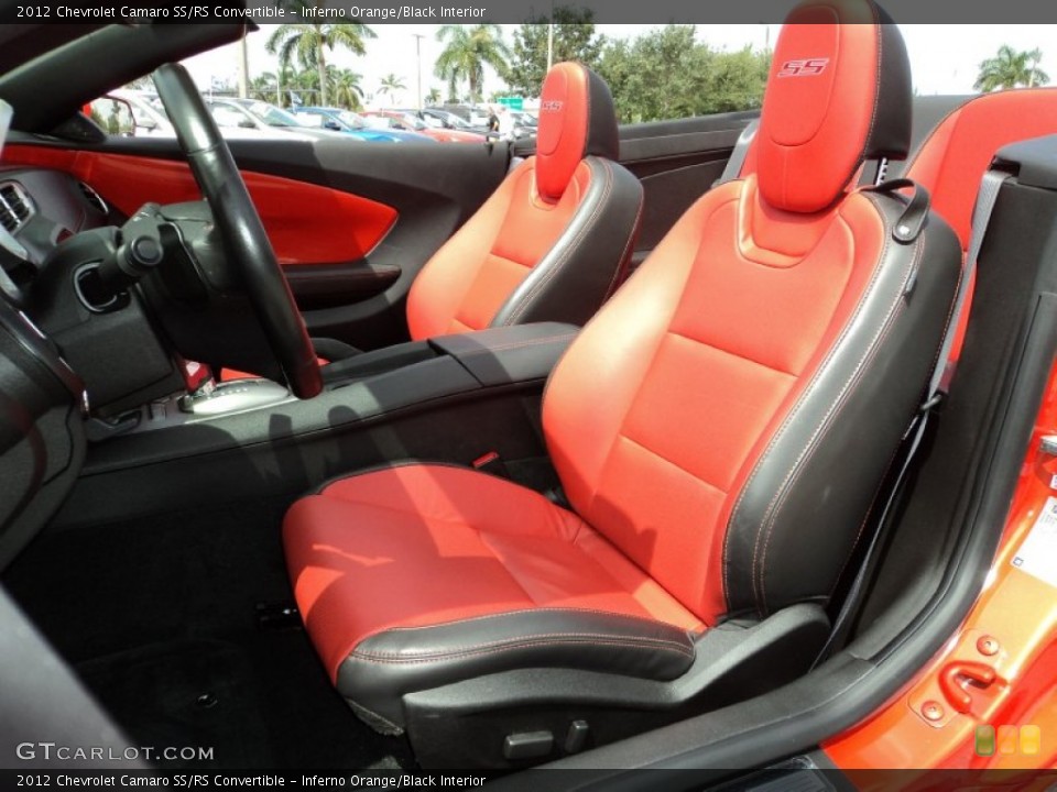Inferno Orange/Black Interior Front Seat for the 2012 Chevrolet Camaro SS/RS Convertible #70206103