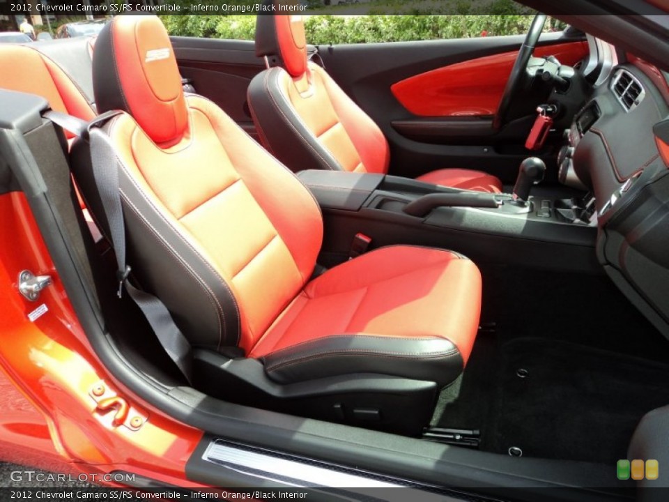 Inferno Orange/Black Interior Front Seat for the 2012 Chevrolet Camaro SS/RS Convertible #70206121