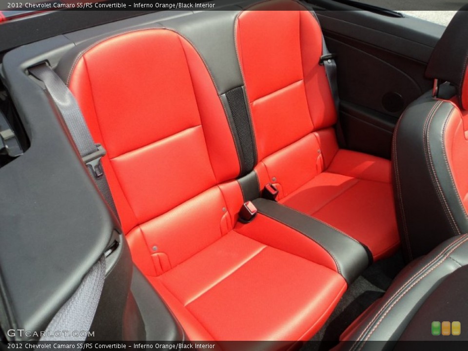 Inferno Orange/Black Interior Rear Seat for the 2012 Chevrolet Camaro SS/RS Convertible #70206136