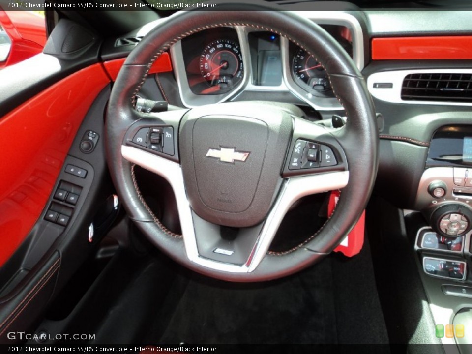 Inferno Orange/Black Interior Steering Wheel for the 2012 Chevrolet Camaro SS/RS Convertible #70206156