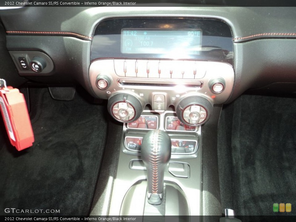 Inferno Orange/Black Interior Controls for the 2012 Chevrolet Camaro SS/RS Convertible #70206163