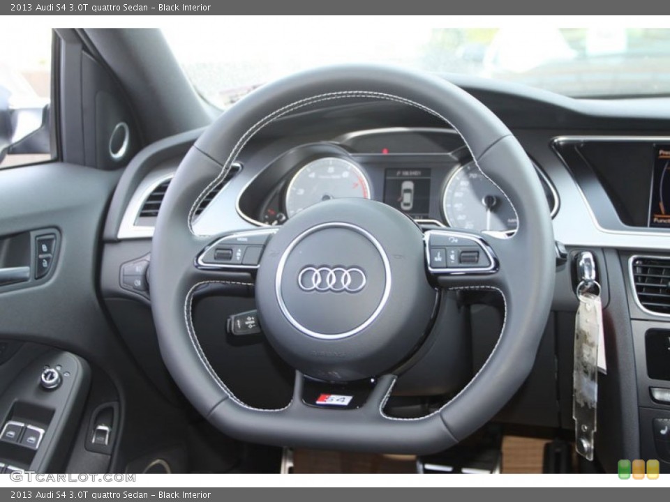 Black Interior Steering Wheel for the 2013 Audi S4 3.0T quattro Sedan #70210120
