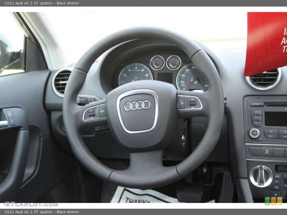 Black Interior Steering Wheel for the 2012 Audi A3 2.0T quattro #70210738