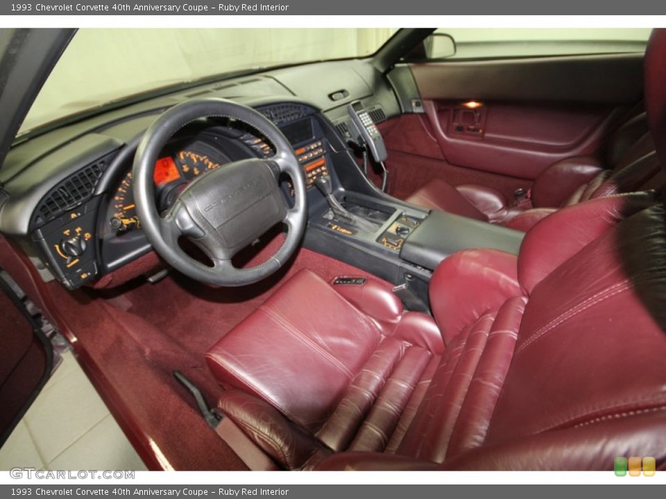 Ruby Red Interior Prime Interior for the 1993 Chevrolet Corvette 40th Anniversary Coupe #70211662