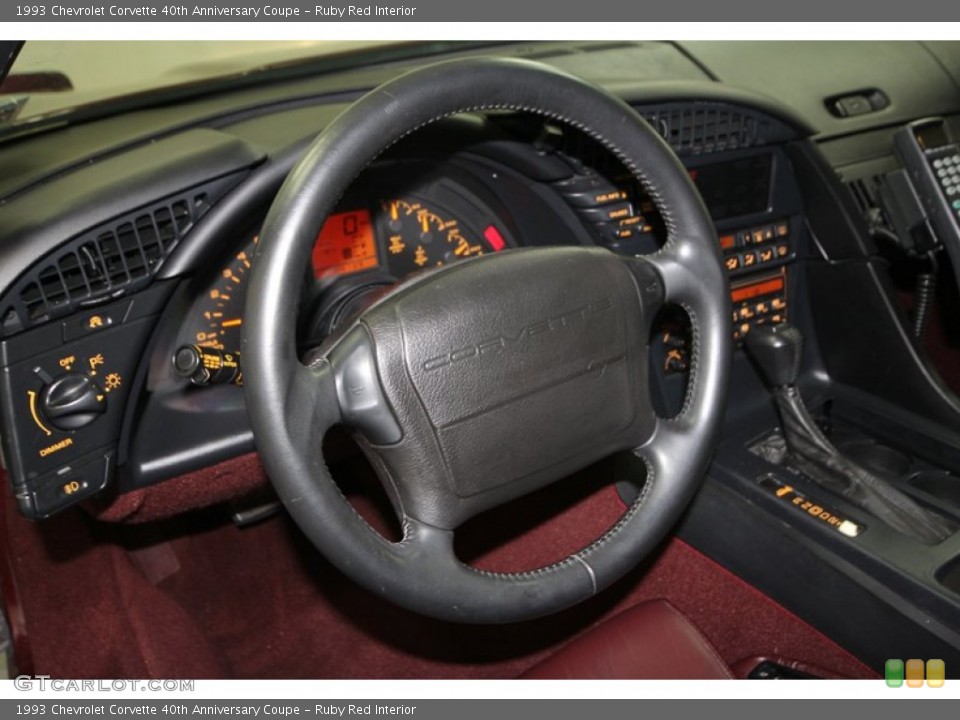 Ruby Red Interior Steering Wheel for the 1993 Chevrolet Corvette 40th Anniversary Coupe #70211772