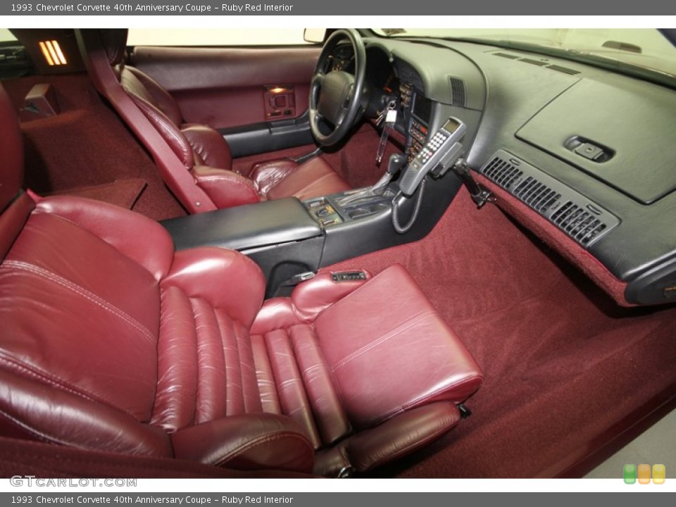 Ruby Red Interior Photo for the 1993 Chevrolet Corvette 40th Anniversary Coupe #70211791