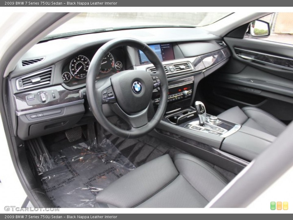 Black Nappa Leather Interior Prime Interior for the 2009 BMW 7 Series 750Li Sedan #70215101