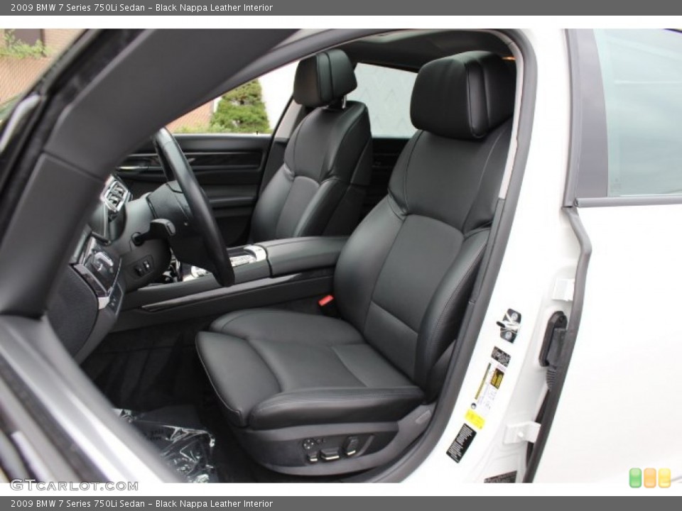 Black Nappa Leather Interior Front Seat for the 2009 BMW 7 Series 750Li Sedan #70215121