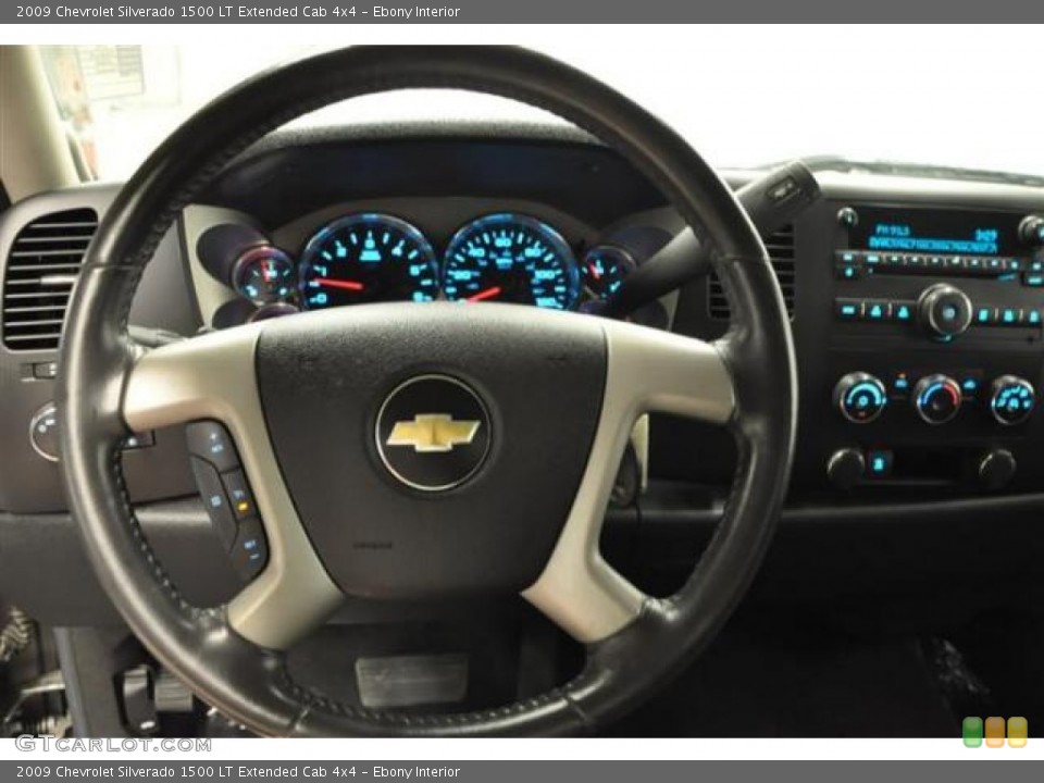 Ebony Interior Steering Wheel for the 2009 Chevrolet Silverado 1500 LT Extended Cab 4x4 #70215472