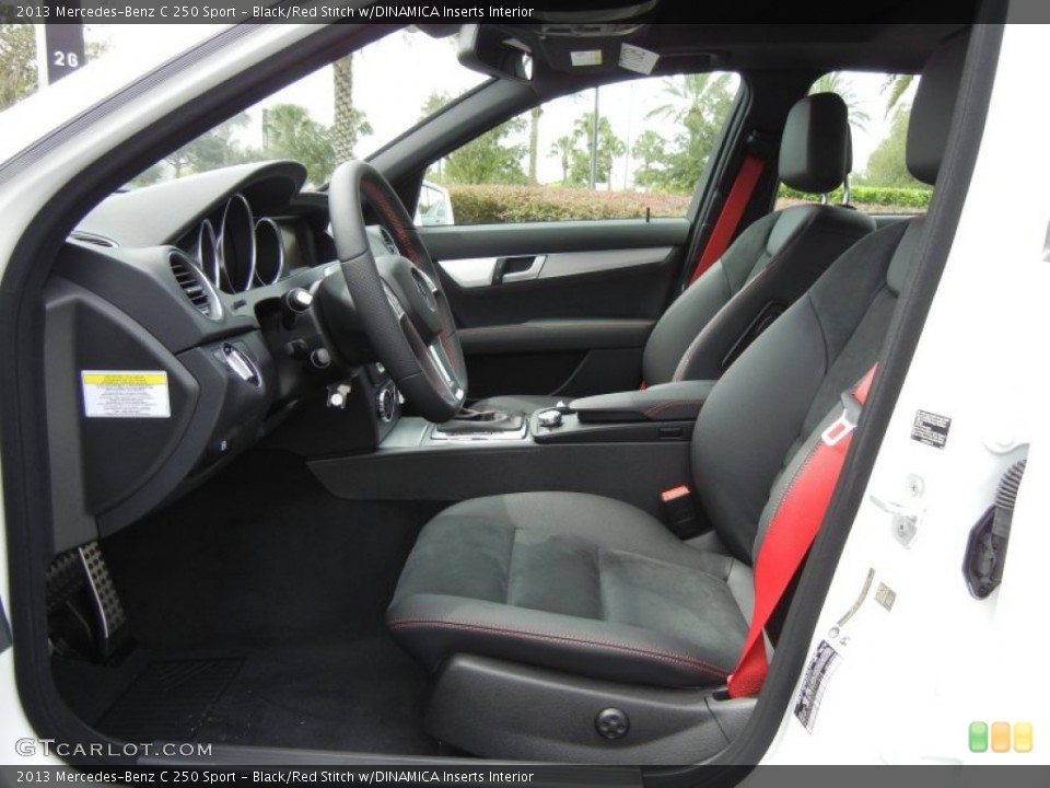Black/Red Stitch w/DINAMICA Inserts Interior Photo for the 2013 Mercedes-Benz C 250 Sport #70225426