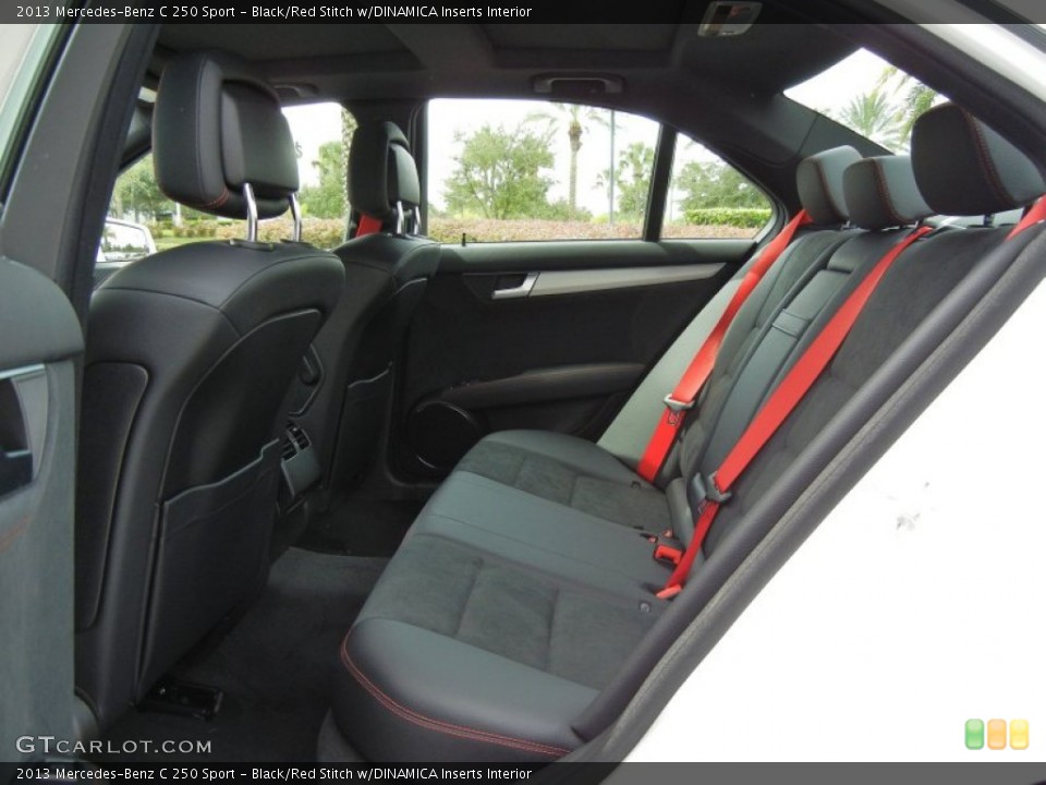 Black/Red Stitch w/DINAMICA Inserts Interior Photo for the 2013 Mercedes-Benz C 250 Sport #70225435