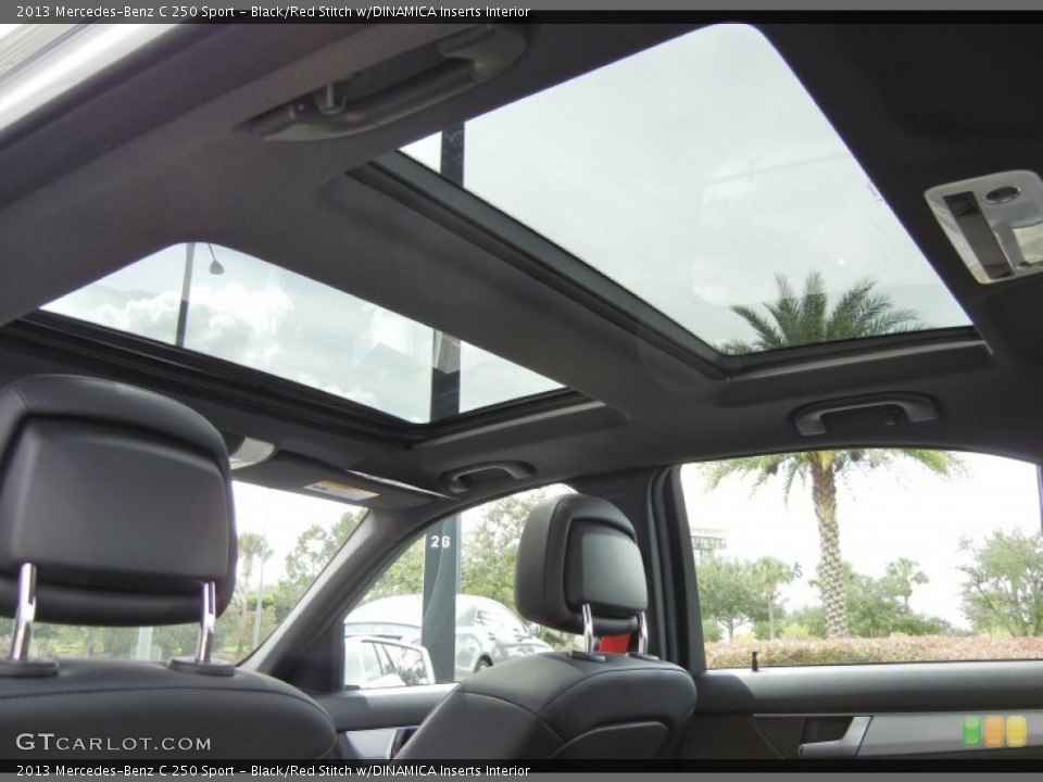 Black/Red Stitch w/DINAMICA Inserts Interior Sunroof for the 2013 Mercedes-Benz C 250 Sport #70225444