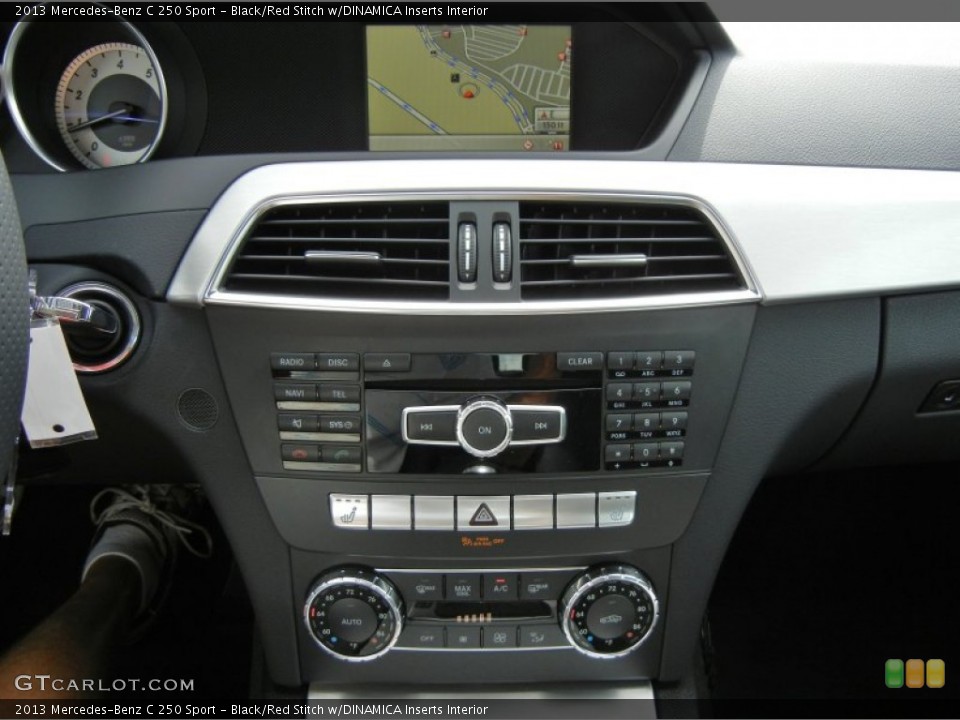 Black/Red Stitch w/DINAMICA Inserts Interior Controls for the 2013 Mercedes-Benz C 250 Sport #70225474