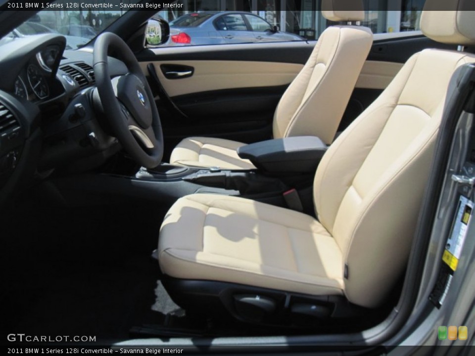 Savanna Beige Interior Front Seat for the 2011 BMW 1 Series 128i Convertible #70228322