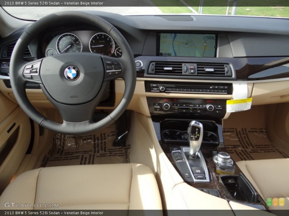 Venetian Beige Interior Dashboard for the 2013 BMW 5 Series 528i Sedan #70229017