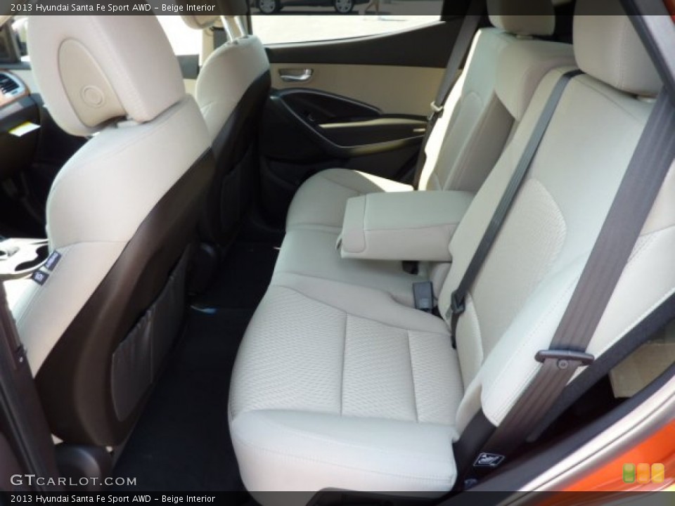 Beige Interior Rear Seat for the 2013 Hyundai Santa Fe Sport AWD #70238128