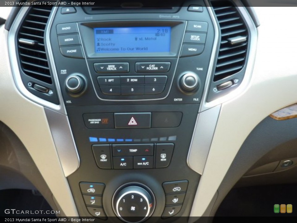 Beige Interior Controls for the 2013 Hyundai Santa Fe Sport AWD #70238164