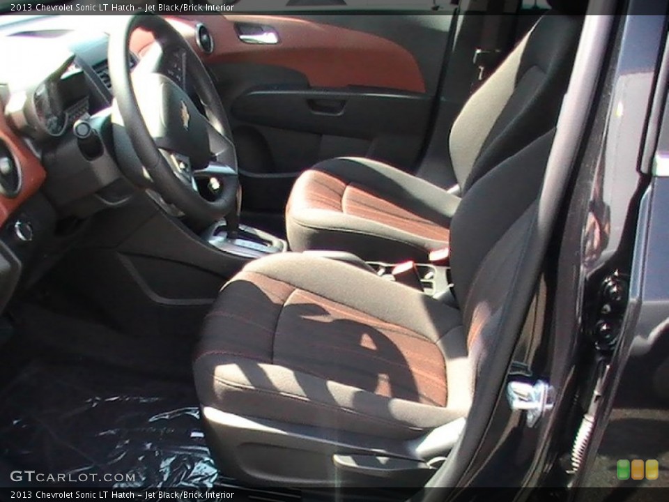 Jet Black/Brick Interior Front Seat for the 2013 Chevrolet Sonic LT Hatch #70239841