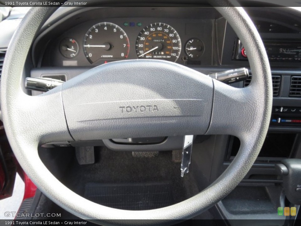 Gray Interior Steering Wheel for the 1991 Toyota Corolla LE Sedan #70249558