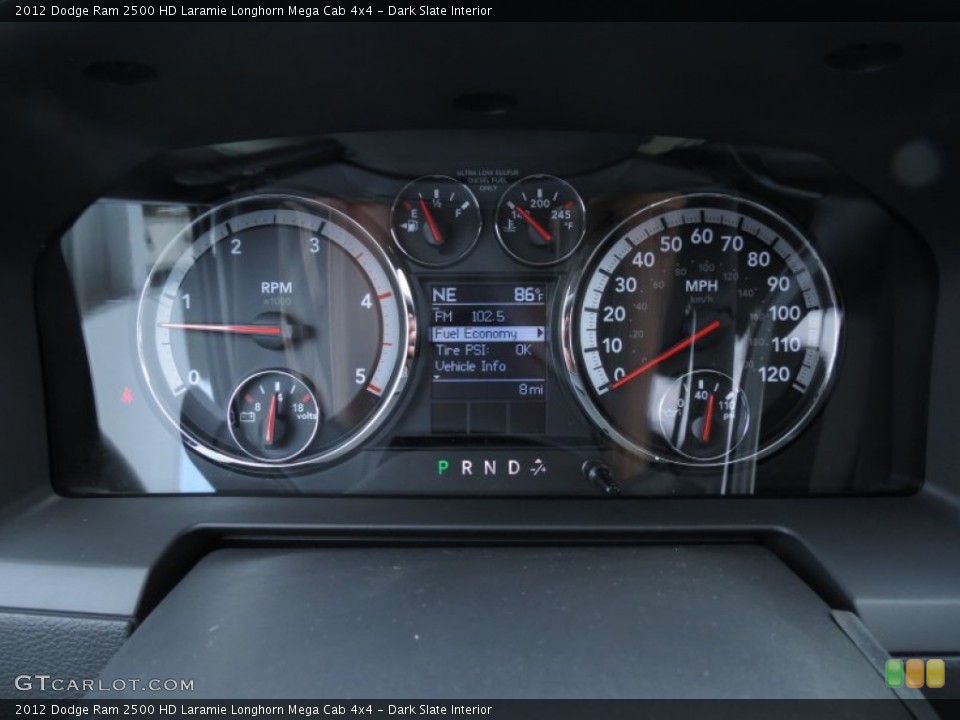 Dark Slate Interior Gauges for the 2012 Dodge Ram 2500 HD Laramie Longhorn Mega Cab 4x4 #70260697