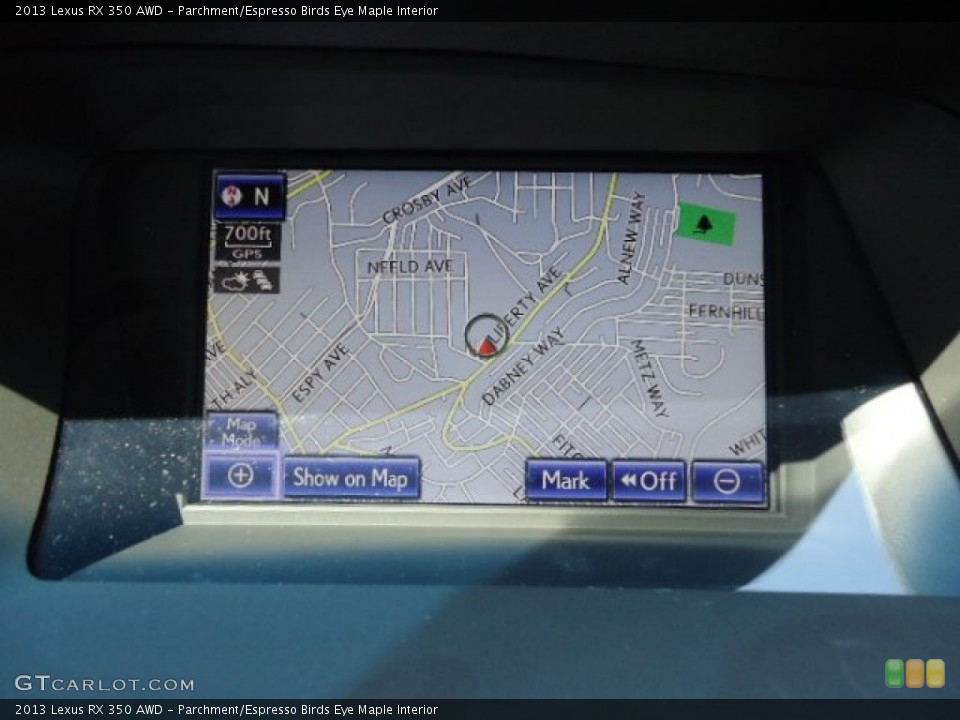 Parchment/Espresso Birds Eye Maple Interior Navigation for the 2013 Lexus RX 350 AWD #70261765
