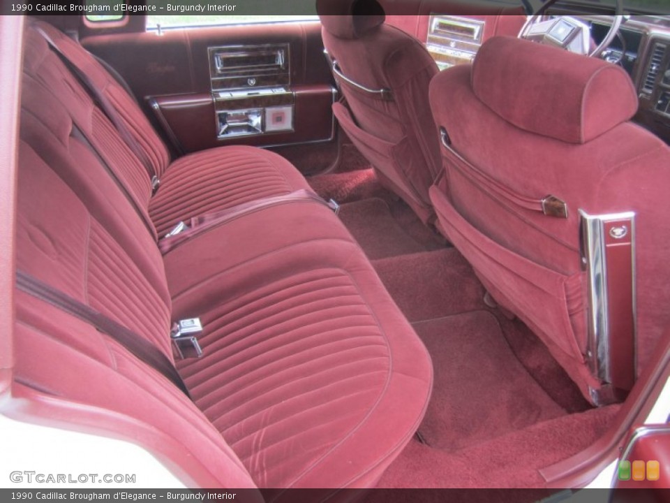 Burgundy Interior Rear Seat for the 1990 Cadillac Brougham d'Elegance #70269100