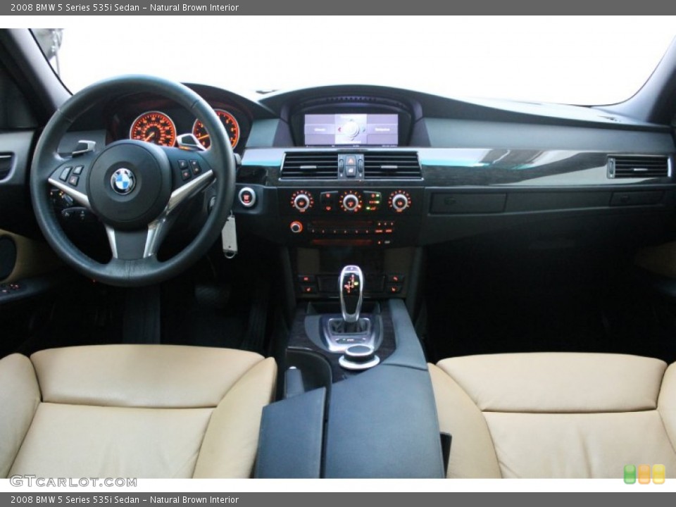 Natural Brown Interior Dashboard for the 2008 BMW 5 Series 535i Sedan #70271242