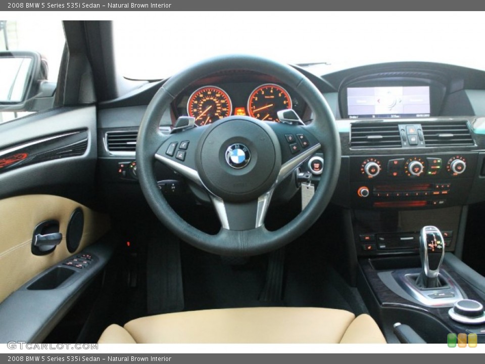 Natural Brown Interior Dashboard for the 2008 BMW 5 Series 535i Sedan #70271446