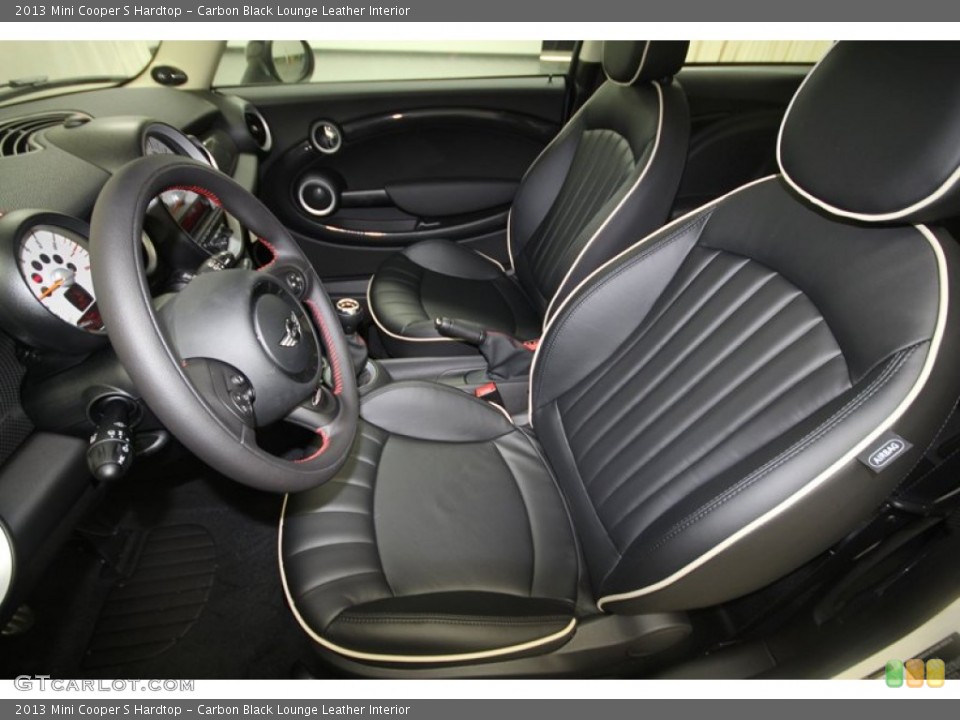 Carbon Black Lounge Leather Interior Front Seat for the 2013 Mini Cooper S Hardtop #70276108