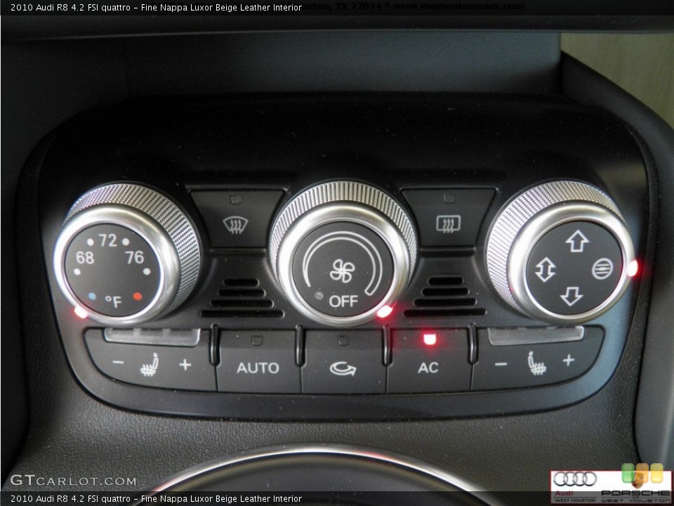 Fine Nappa Luxor Beige Leather Interior Controls for the 2010 Audi R8 4.2 FSI quattro #70287766