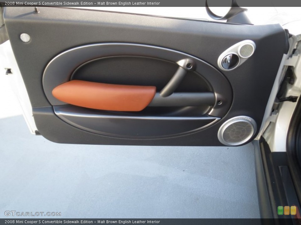 Malt Brown English Leather Interior Door Panel for the 2008 Mini Cooper S Convertible Sidewalk Edition #70296964