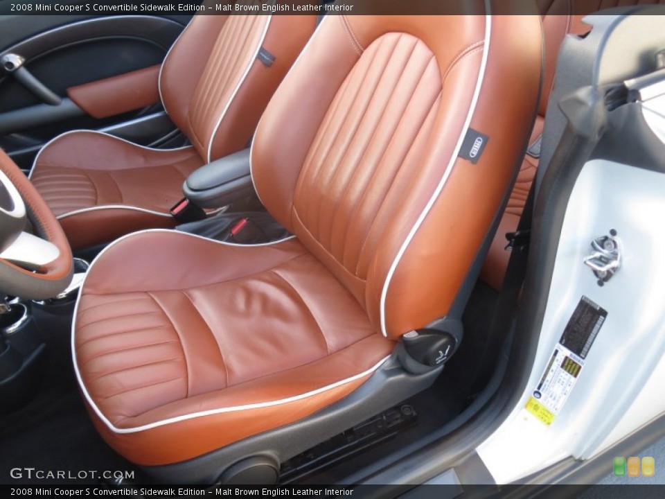 Malt Brown English Leather Interior Photo for the 2008 Mini Cooper S Convertible Sidewalk Edition #70296974