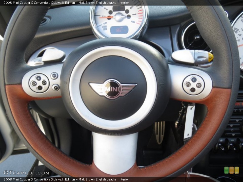 Malt Brown English Leather Interior Steering Wheel for the 2008 Mini Cooper S Convertible Sidewalk Edition #70297061