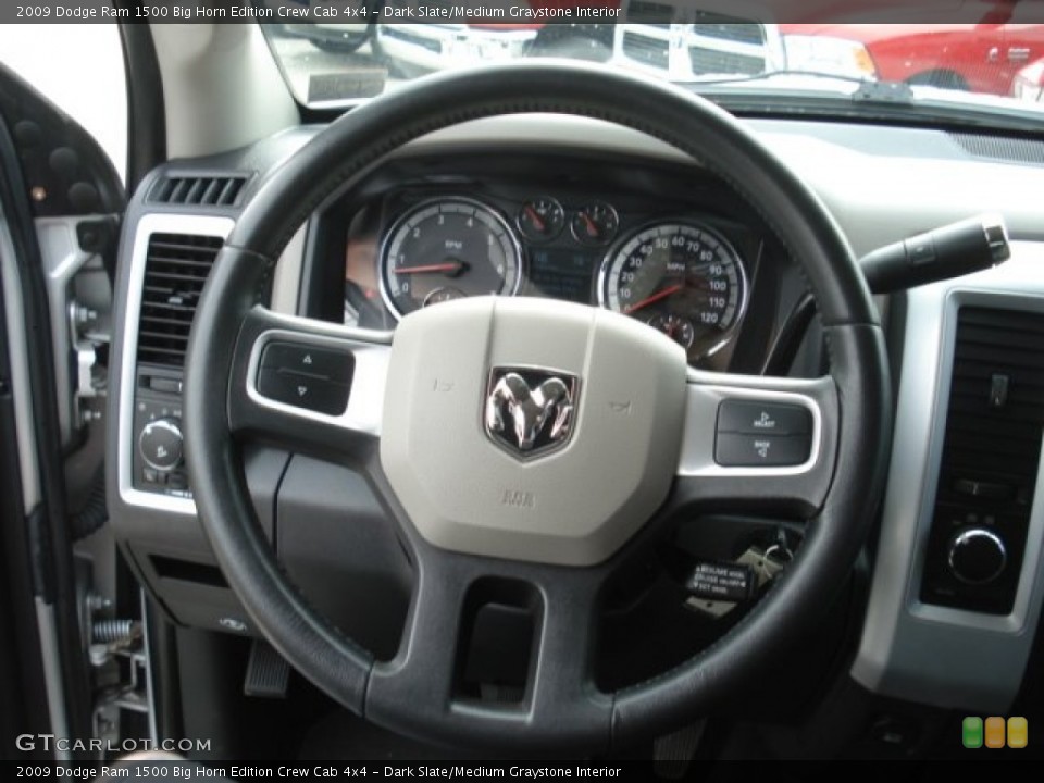 Dark Slate/Medium Graystone Interior Steering Wheel for the 2009 Dodge Ram 1500 Big Horn Edition Crew Cab 4x4 #70300622