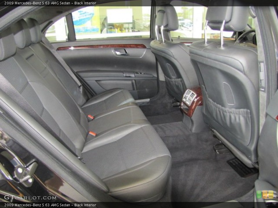 Black Interior Rear Seat for the 2009 Mercedes-Benz S 63 AMG Sedan #70307005