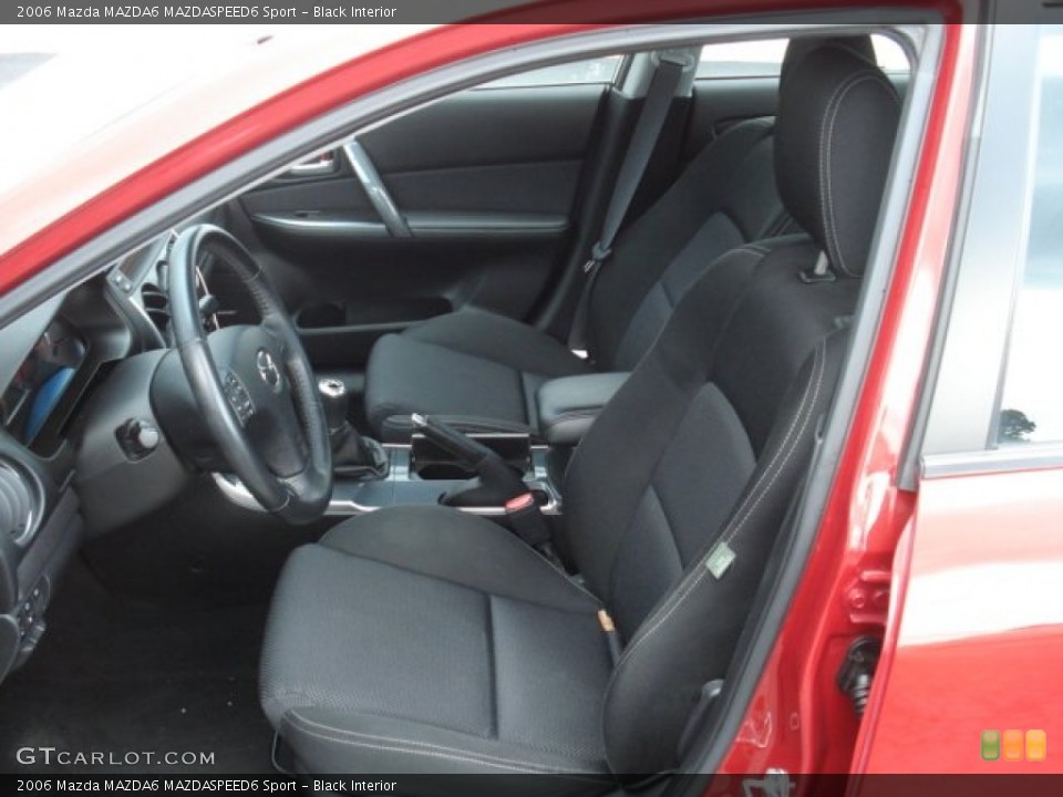 Black Interior Front Seat for the 2006 Mazda MAZDA6 MAZDASPEED6 Sport #70312956