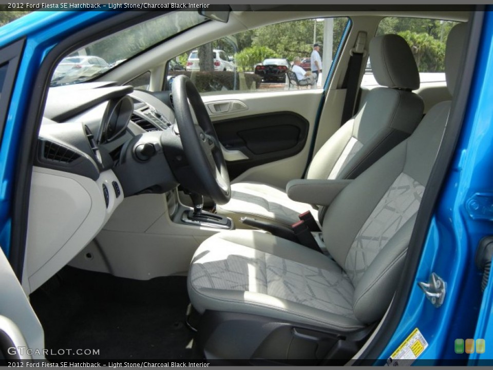 Light Stone/Charcoal Black Interior Front Seat for the 2012 Ford Fiesta SE Hatchback #70314248