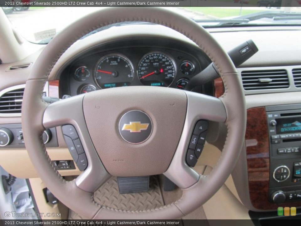 Light Cashmere/Dark Cashmere Interior Steering Wheel for the 2013 Chevrolet Silverado 2500HD LTZ Crew Cab 4x4 #70317654