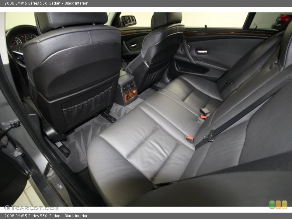 Black Interior Rear Seat for the 2008 BMW 5 Series 550i Sedan #70324347