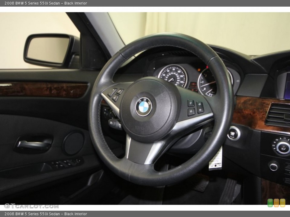 Black Interior Steering Wheel for the 2008 BMW 5 Series 550i Sedan #70324365